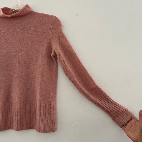 Madewell Inland Turtleneck Sweater Women's XS Wool Alpaca in Coziest Yarn Pink - Picture 4 of 10